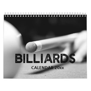 Billiards in Black and White, Wall Calendar