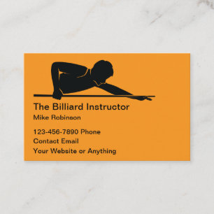 Billiards Instructor Lessons Simple Business Cards