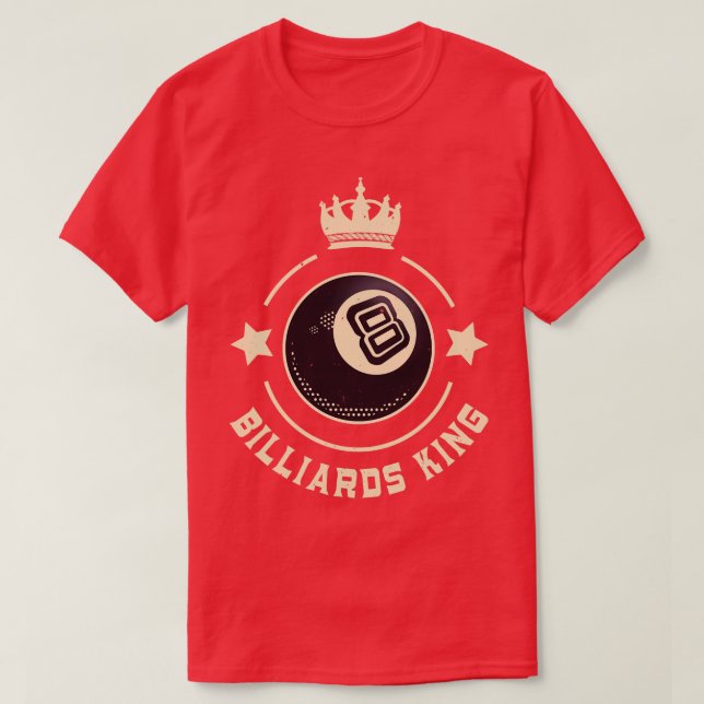 Billiards King 8Ball Retro Snooker T-Shirt (Design Front)