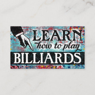 Billiards Lessons Business Cards - Blue Red