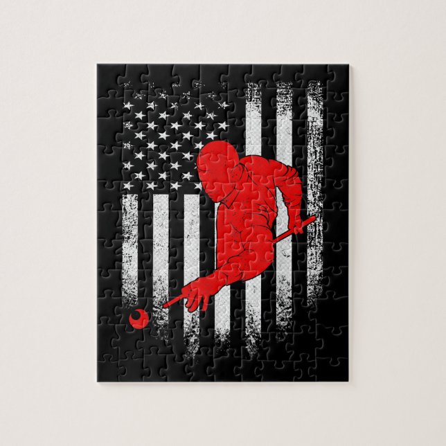 Billiards Lover | American Flag Billiards Gift Jigsaw Puzzle (Vertical)