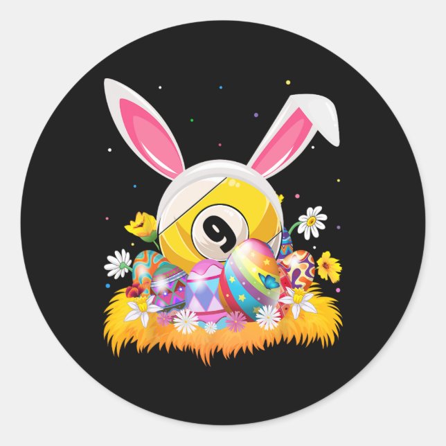 Billiards Lover Easter Egg Funny Billiards Easter  Classic Round Sticker (Front)