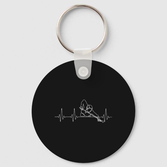 Billiards Or Billard Heartbeat Funny Pool Billiard Key Ring (Front)