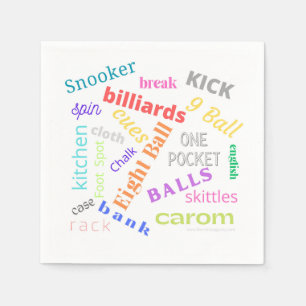 Billiards paper napkin