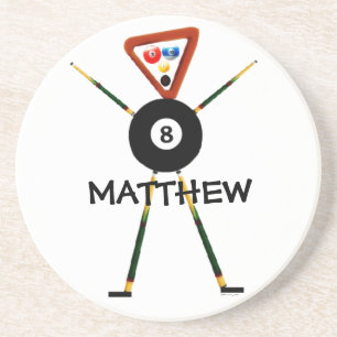 Billiards Player Cartoon Coaster
