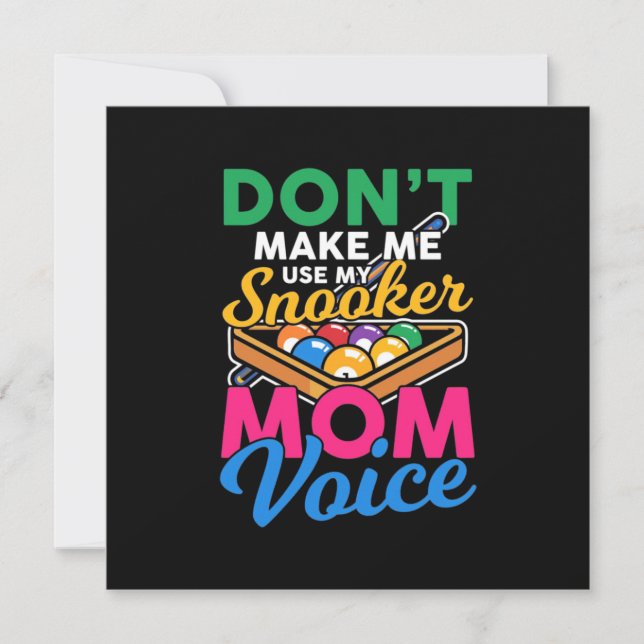 Billiards Player | I Am Snooker Mum Invitation (Front)