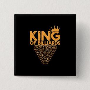 Billiards Player King Of Billiards 15 Cm Square Badge