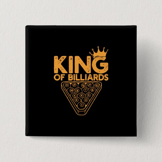 Billiards Player | King Of Billiards 15 Cm Square Badge (Front)