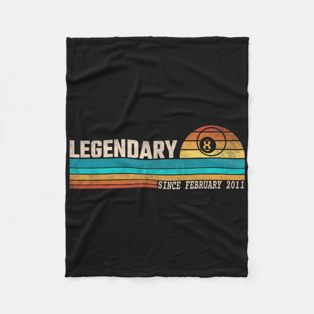 Billiards Player Legend Since February 2011 Birthd Fleece Blanket (Front)