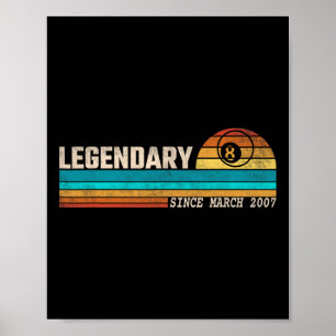 Billiards Player Legend Since March 2007 Birthday Poster