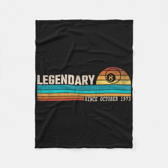 Billiards Player Legend Since October 1973 Birthda Fleece Blanket (Front)