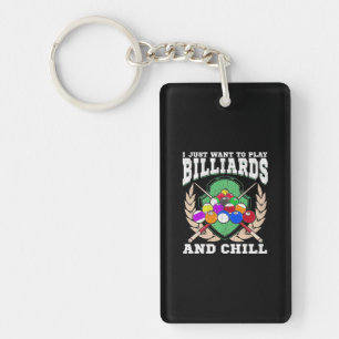 Billiards Player Play Billiards And Chill Key Ring