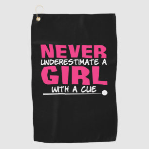Billiards Player   Pool Billiards Girl With A Cue Golf Towel