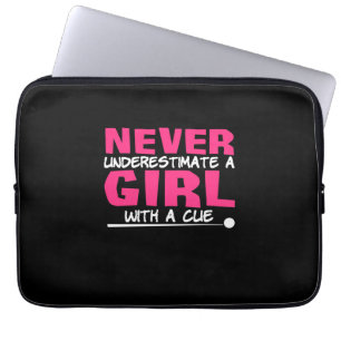 Billiards Player Pool Billiards Girl With A Cue Laptop Sleeve