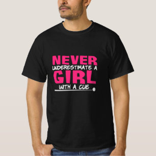 Billiards Player   Pool Billiards Girl With A Cue T-Shirt