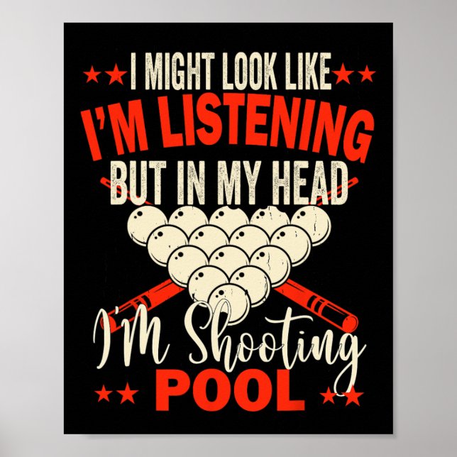 Billiards Player Pool Table Snooker Pyramid Billia Poster (Front)