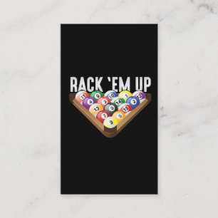 Billiards Player Rack em Up Eight Ball Pool Business Card