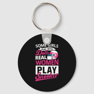 Billiards Player Real Women Play Snooker Key Ring
