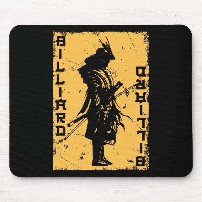Billiards Player Samurai Japan Warrior Snooker Poo Mouse Mat (Front)