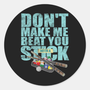 Billiards Player Shoot Pool Snooker Cue Classic Round Sticker