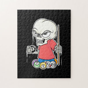 Billiards Player Skull Billiard Player Jigsaw Puzzle