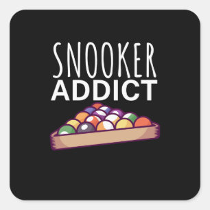Billiards Player   Snooker Addict Square Sticker