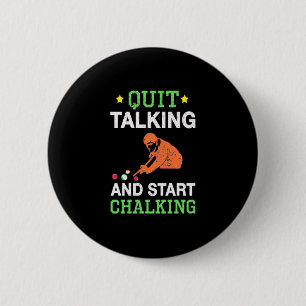 Billiards Player   Snooker Start Chalking 6 Cm Round Badge