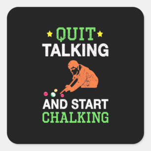 Billiards Player   Snooker Start Chalking Square Sticker