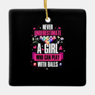 Billiards Player This Girl Can Play Pool Billiards Ceramic Ornament