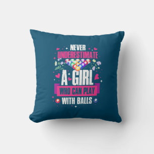 Billiards Player This Girl Can Play Pool Billiards Cushion