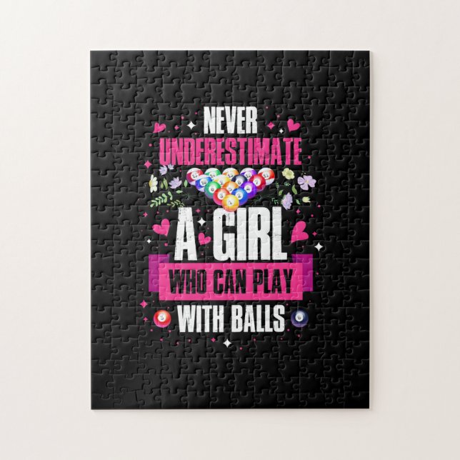 Billiards Player This Girl Can Play Pool Billiards Jigsaw Puzzle (Vertical)