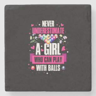 Billiards Player This Girl Can Play Pool Billiards Stone Coaster