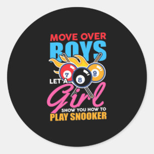 Billiards Player This Girl Plays Billiards Classic Round Sticker