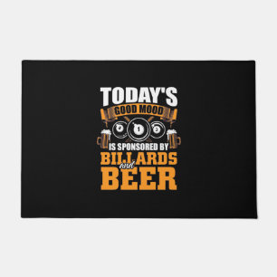 Billiards Player Today Billiards And Beer Doormat