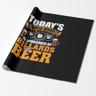 Billiards Player   Today Billiards And Beer Wrapping Paper