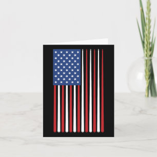 Billiards Player Usa American Flag Pool Sticks Cue Card