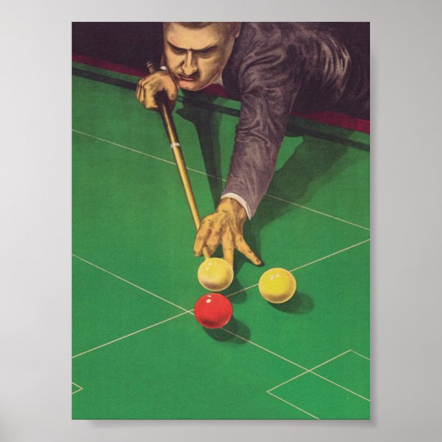 Billiards Player Vintage Poster (Front)