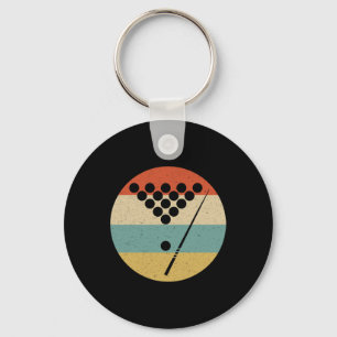 Billiards Players - Vintage Retro Pool Snooker Tab Key Ring