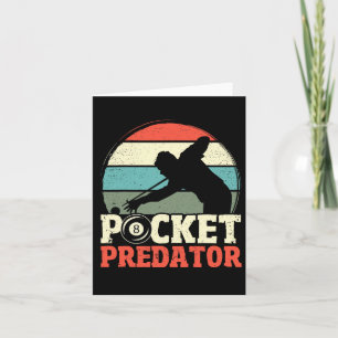 Billiards Pocket Predator 8 Ball Funny Men Retro P Card
