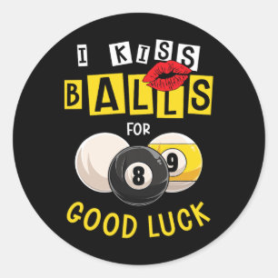 Billiards Pool 8 Ball Snooker Female Billiard Play Classic Round Sticker