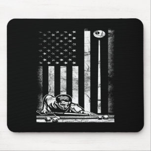 Billiards Pool American Us Flag July 4th Mouse Mat