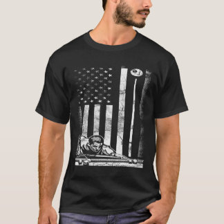 Billiards Pool American Us Flag July 4th T-Shirt