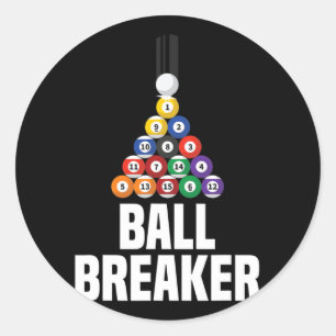 Billiards Pool Ball Breaker Funny Classic Round Sticker
