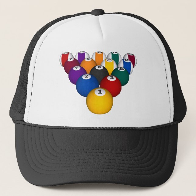 Billiards / Pool Balls - Custom Trucker Hat (Front)