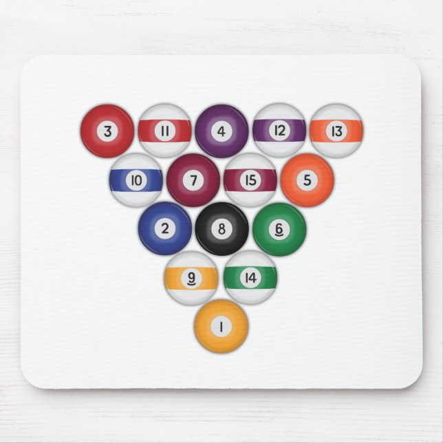 Billiards / Pool Balls: Mouse Mat (Front)