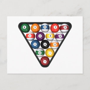 Billiards / Pool Balls Racked: Postcard