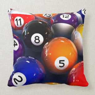 Billiards Pool Balls Square Throw Pillow