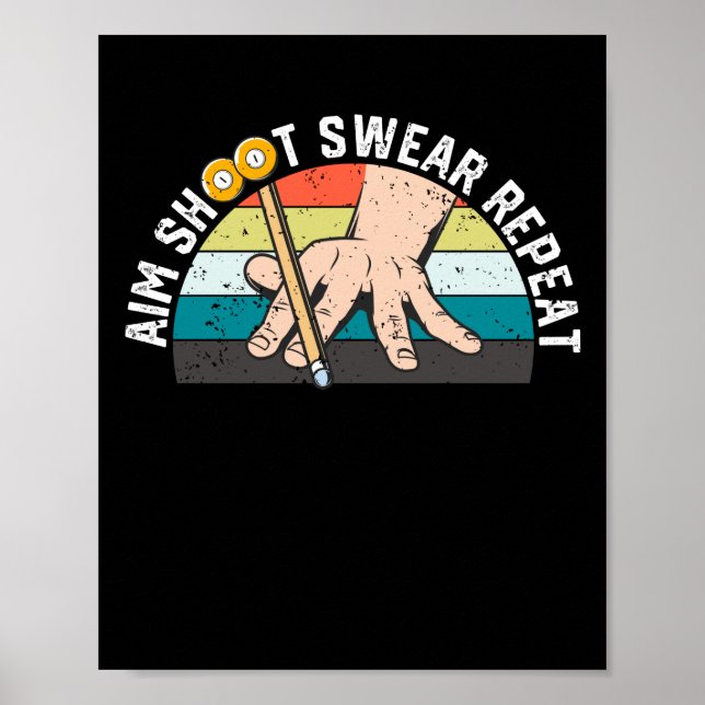 Billiards Pool Billiards 8 Eight Ball Aiming Poster (Front)