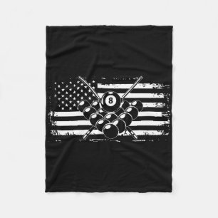 Billiards Pool Billiards American Flag Gift Fleece Blanket