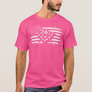 Billiards Pool Billiards American Flag T-Shirt